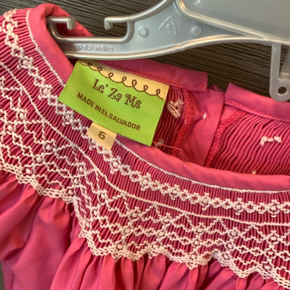 Le’ Za Me Smocked Dresses Hot Pink - Picture 5 of 5